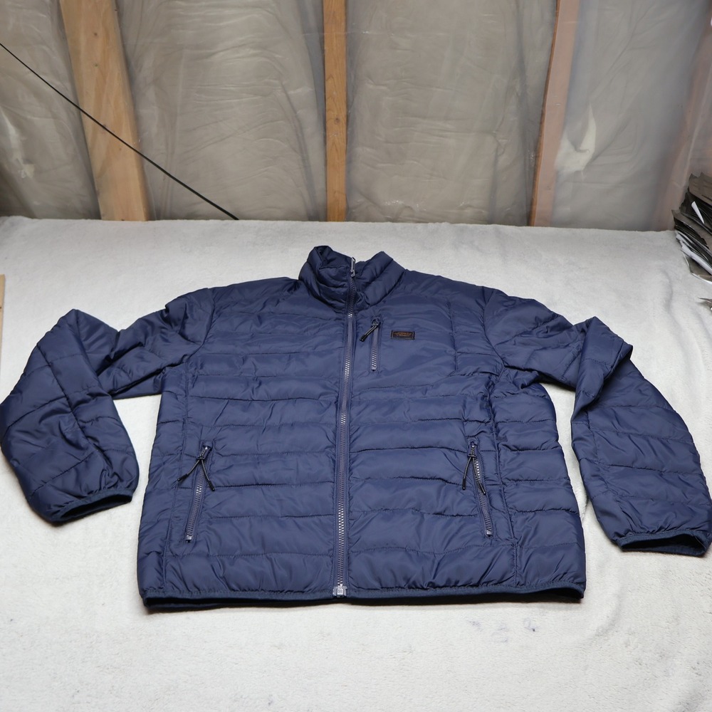 Lucky Brand Jacket Men Small Blue Insulated Water Resistant Light Quilted Puffer
